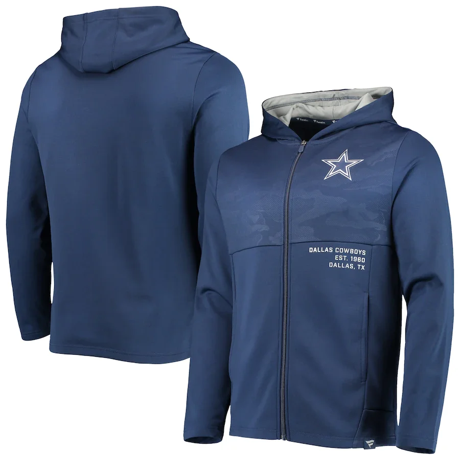 

Dallas men Sweatshirt Cowboys Fanatics Branded Defender Full-Zip Winter Jackets coat American Football zip up Hoodie for Jacket