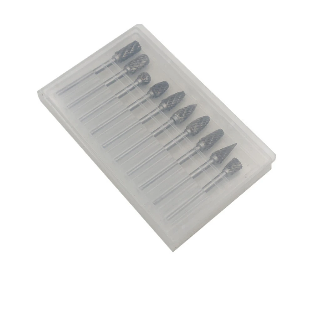 10pcs/set Tungsten Steel Grinding Head Rotary File Double Grain Carbide Milling Cutter Wood Carving Engrave Diamond Cut Tool
10pcs/set Tungsten Steel Grinding Head Rotary File Double Grain Carbide Milling Cutter Wood Carving Engrave Diamond Cut Tool