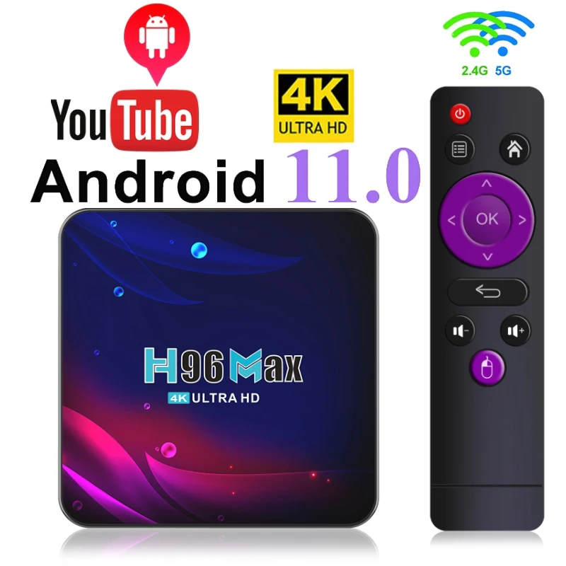 Приставка Смарт ТВ H96 MAX 4K Android 10 2 + 4 Гб 32/64/2 ГГц|ТВ-приставки и медиаплееры| |