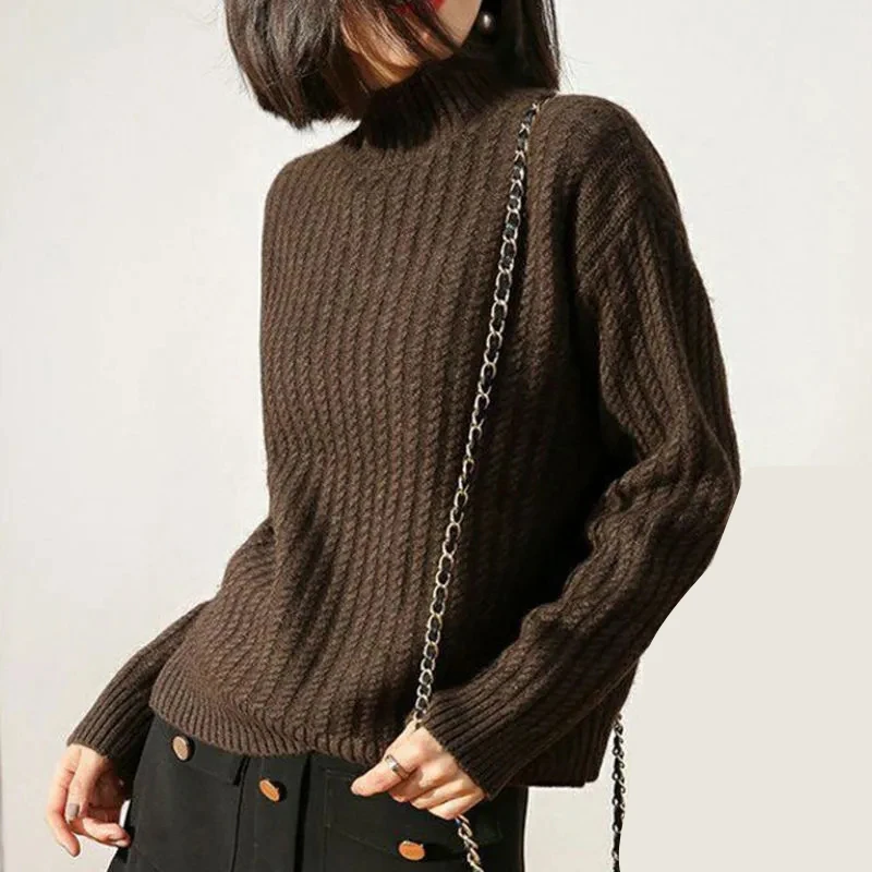 Autumn winter new cashmere sweater women's half high neck slim women's sweater long-sleeved knitted shirt
Autumn winter new cashmere sweater women's half high neck slim women's sweater long-sleeved knitted shirt