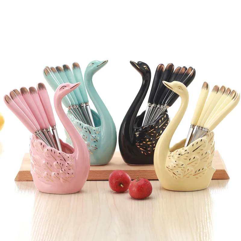 WHYOU Food Grade Exquisite Fruit Fork Set or Coffee Spoon Swan Base Setting Tableware Kitchen Tools Gifts
WHYOU Food Grade Exquisite Fruit Fork Set or Coffee Spoon Swan Base Setting Tableware Kitchen Tools Gifts