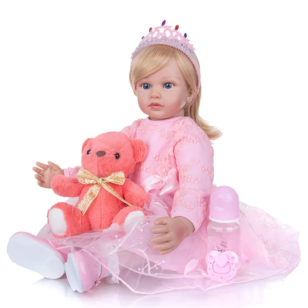 60 см милый reborn Малыш принцесса девочка кукла реалистичные детские Bonecas bebe menina