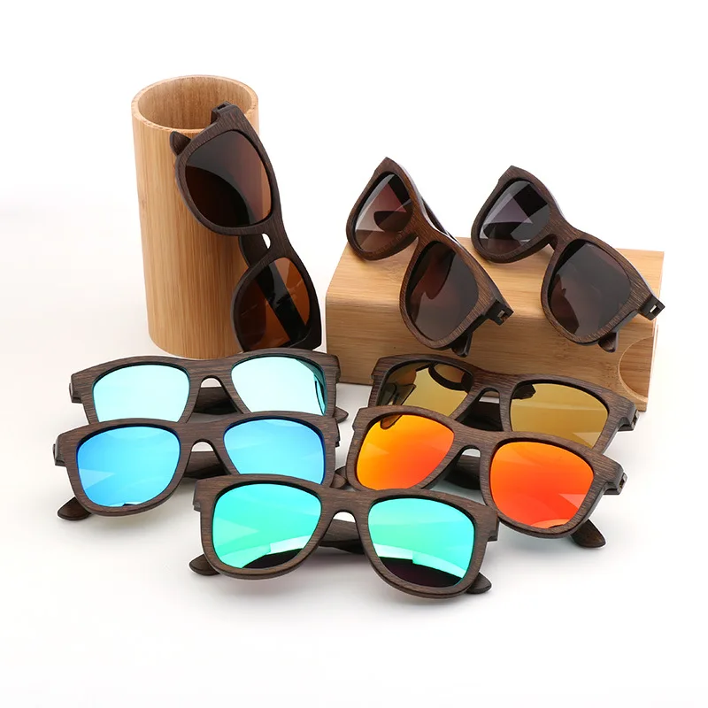 

Veshion Polarized Men Sunglasses Mirror Wooden Frames Driving Vintage Retro Sun Glasses for Female Male 2019 Brand Designer Blue