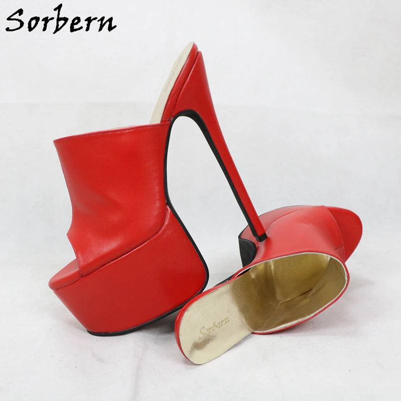 Женские босоножки на шпильке Sorbern летние туфли без застежки с открытым носком