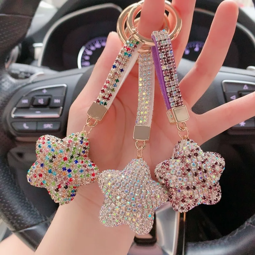 Korean Creative Fashion Full Diamond Claw Chain Keychain Personalized Stickers Diamond Five-Pointed Star Car Key Chain 
Korean Creative Fashion Full Diamond Claw Chain Keychain Personalized Stickers Diamond Five-Pointed Star Car Key Chain