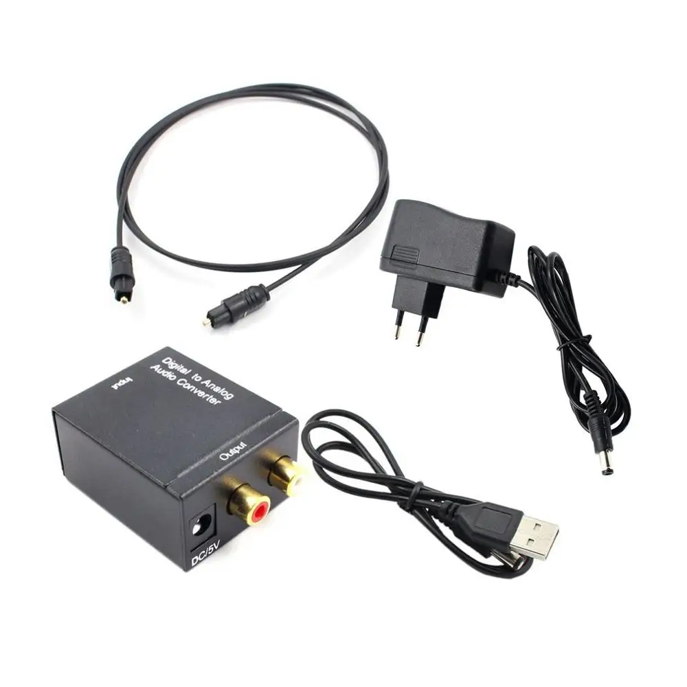 Аудиоадаптер оптический Toslink & коаксиальный R/L Цифровой в аналоговый RCA аудио