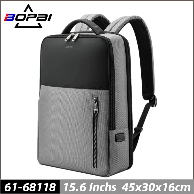 

BOPAI Men's Backpack Waterproof 15.6 Inch Computer USB Charging Anti-theft Multifunction Stylish School Bags for Teenager Travel