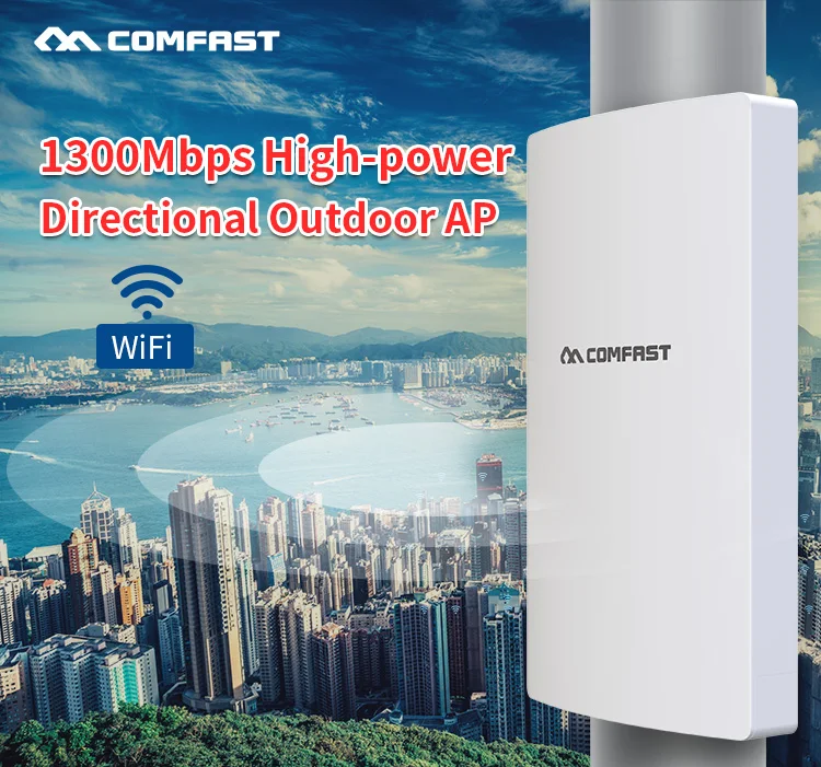 

Comfast 1300Mbps Gigabit Outdoor Wireless AP Wi-fi Range Waterproof Wifi Router 1*10/100/1000Mbps Wan/Lan RJ45 Directional