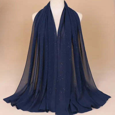 1PC Navy Blue Monochrome Scarves For Women Thin Breathable Cover Fashion Sprinkled With Gold Sequins Pearl Chiffon Scarf
1PC Navy Blue Monochrome Scarves For Women Thin Breathable Cover Fashion Sprinkled With Gold Sequins Pearl Chiffon Scarf