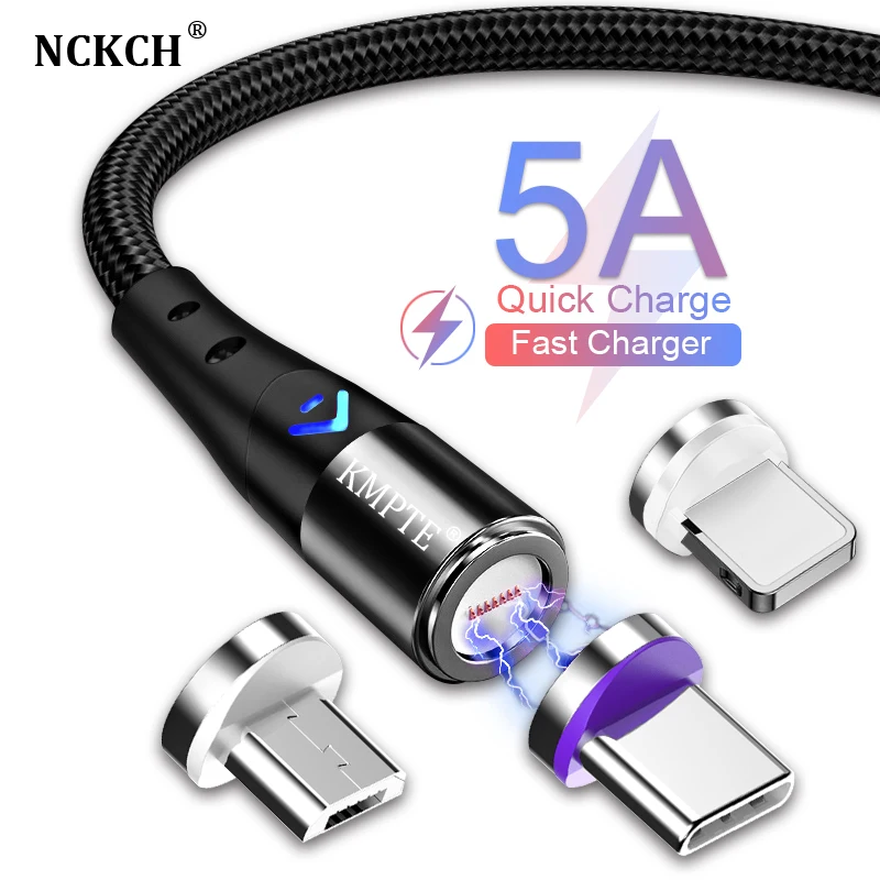 Кабель магнитный KMPTE Micro Usb Type C Lightning 5А тип на выбор|Кабели для мобильных
