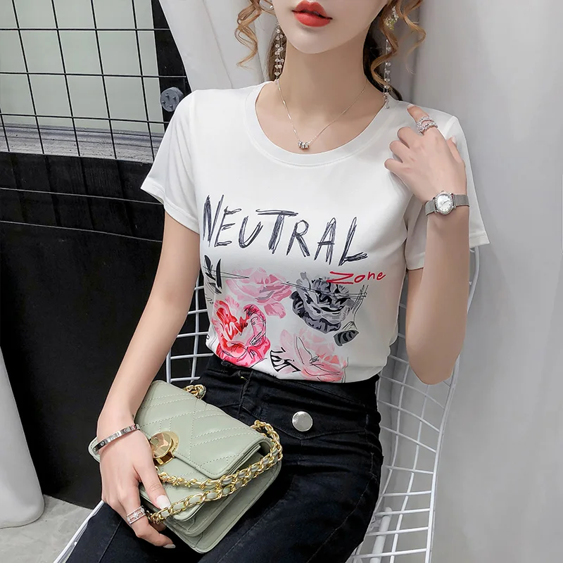 Футболка женская с принтом, Повседневная Удобная рубашка с коротким рукавом, модный топ с цветочным принтом и надписью, лето 2021
Футболка женская с принтом, Повседневная Удобная рубашка с коротким рукавом, модный топ с цветочным принтом и надписью, лето 2021