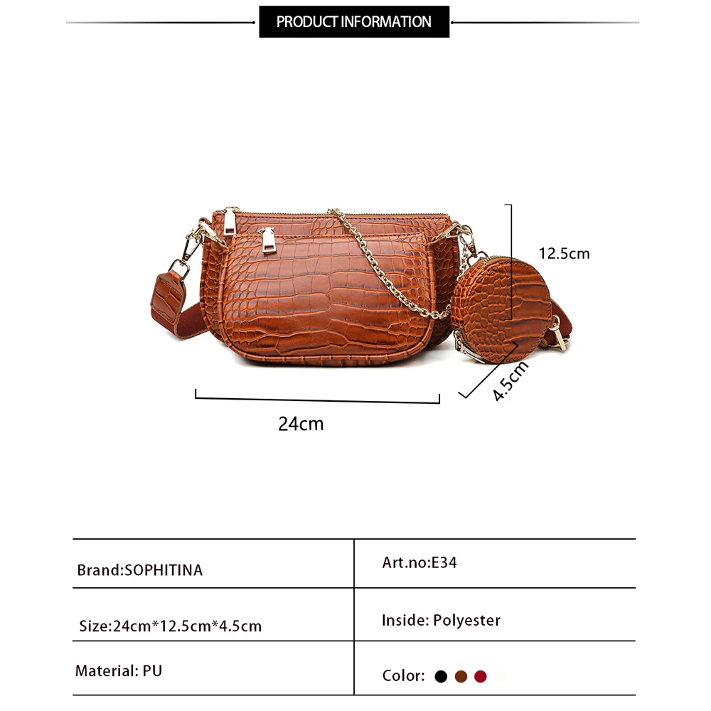 SOPHITINA Women Shoulder Bags Fashion Versatile Handmade Zipper Chain Temperament Ladies Bags Elegant Leisure Handbag Women E34
SOPHITINA Women Shoulder Bags Fashion Versatile Handmade Zipper Chain Temperament Ladies Bags Elegant Leisure Handbag Women E34