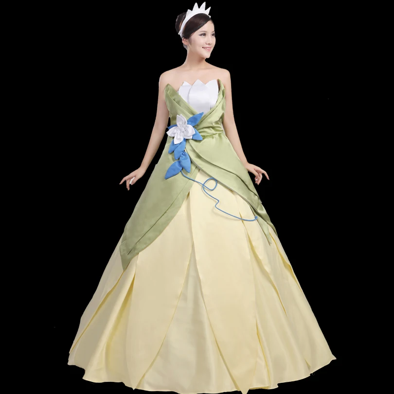 Женский костюм принцессы тианы для косплея девушки и лягушки, элегантное платье принцессы для Хэллоуина
Женский костюм принцессы тианы для косплея девушки и лягушки, элегантное платье принцессы для Хэллоуина