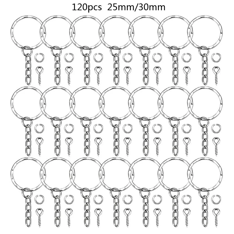 120PCS Split Key Ring with Chain and Jump Ring Split Key Ring with Chain Silver Metal Split Key Chain Open Jump Ring Kit 
120PCS Split Key Ring with Chain and Jump Ring Split Key Ring with Chain Silver Metal Split Key Chain Open Jump Ring Kit