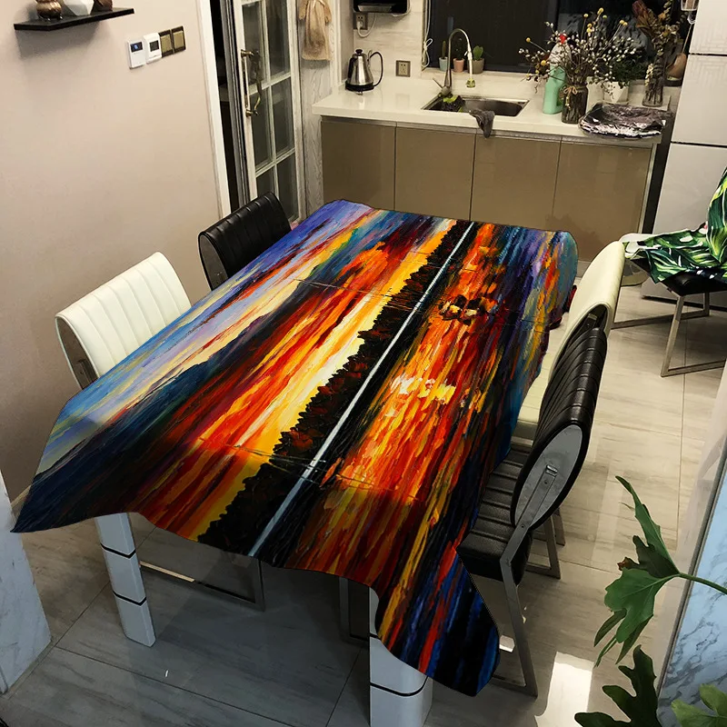 Modern style printed oil painting pattern washable decorative household waterproof tablecloth
Modern style printed oil painting pattern washable decorative household waterproof tablecloth