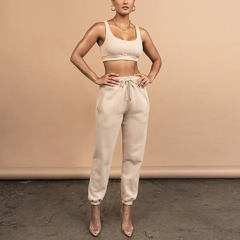 2021 Spring and Autumn and Winter Women's Fashion Casual Solid Color Pocket Lace Up Pants Sportswear Casual Pants Two Piece Set
2021 Spring and Autumn and Winter Women's Fashion Casual Solid Color Pocket Lace Up Pants Sportswear Casual Pants Two Piece Set