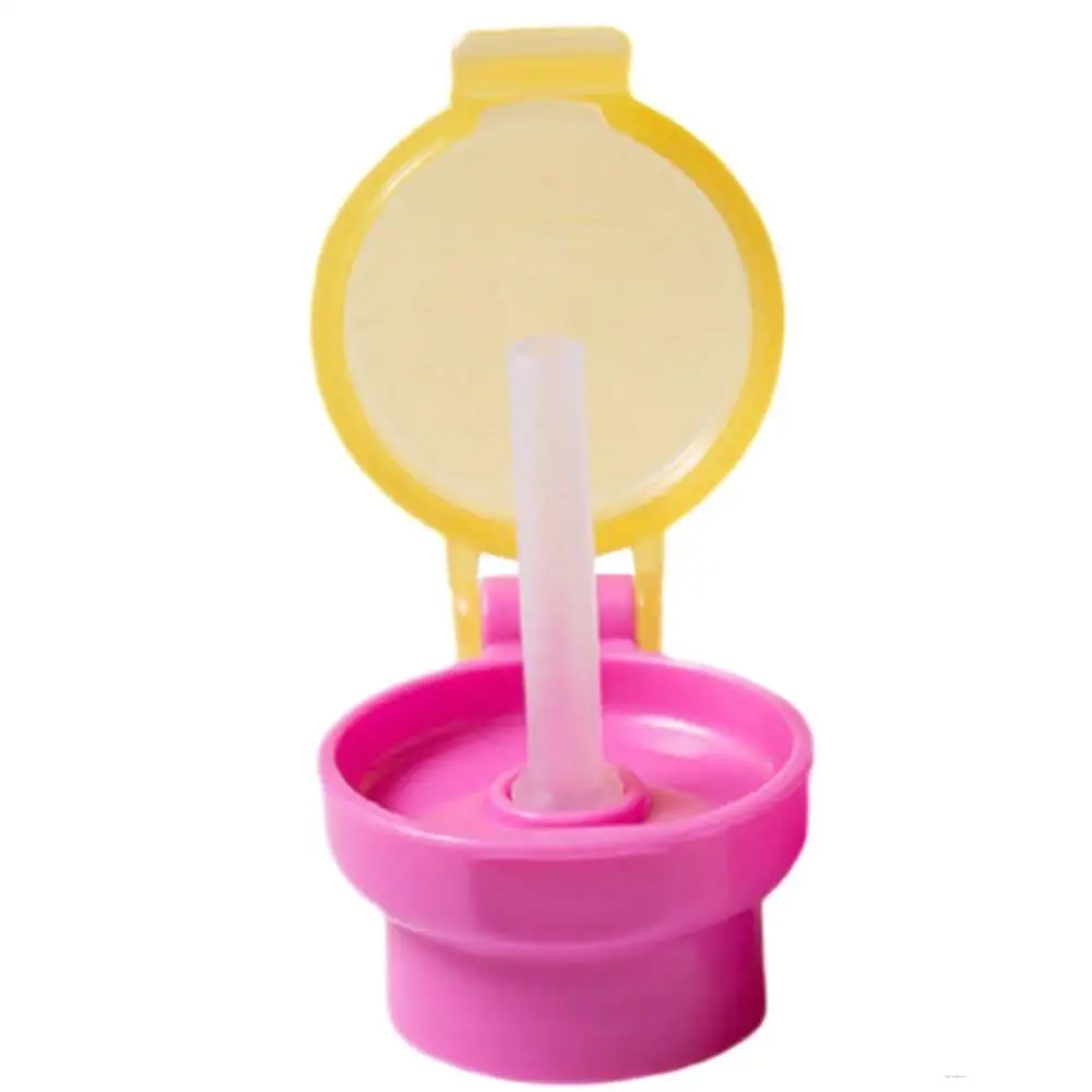 

No Spill Choke Cute Water Bottle Adapter Cap With Tube Drinking Straw For Baby Infants Silica Gel Portable Hygiene Drink Feeder