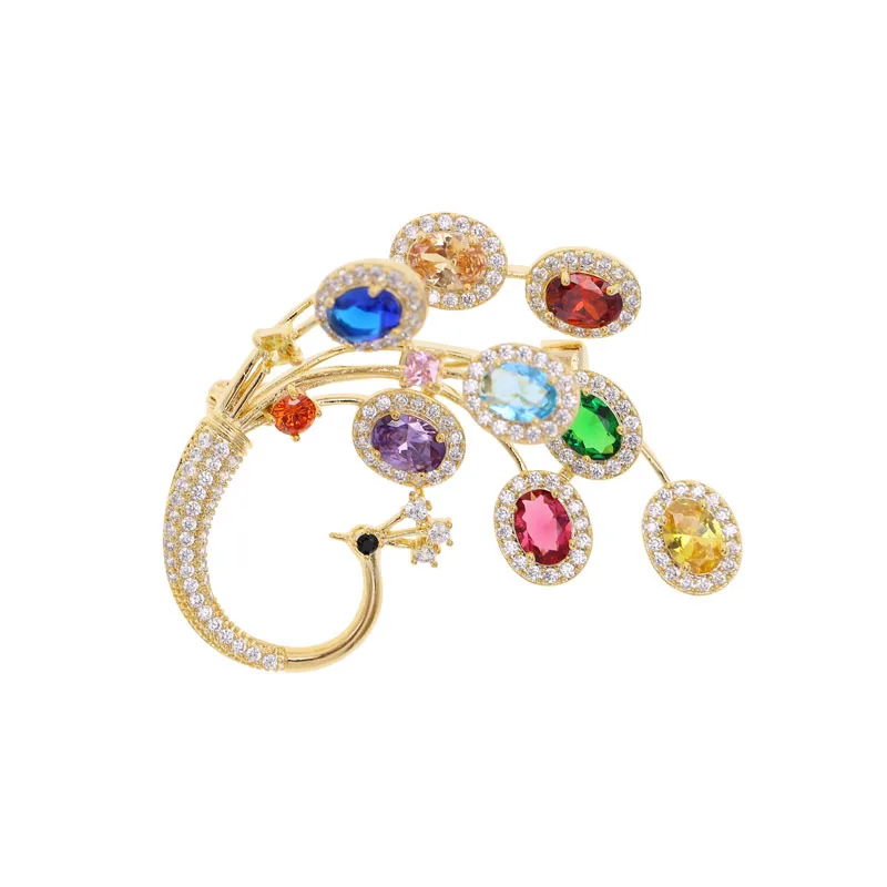 Colorful Crystal Peacock Brooches Pins For Women Copper Gold-Plating Wedding Jewelry Luxurious Bird Corsage Scarf Buckle
Colorful Crystal Peacock Brooches Pins For Women Copper Gold-Plating Wedding Jewelry Luxurious Bird Corsage Scarf Buckle