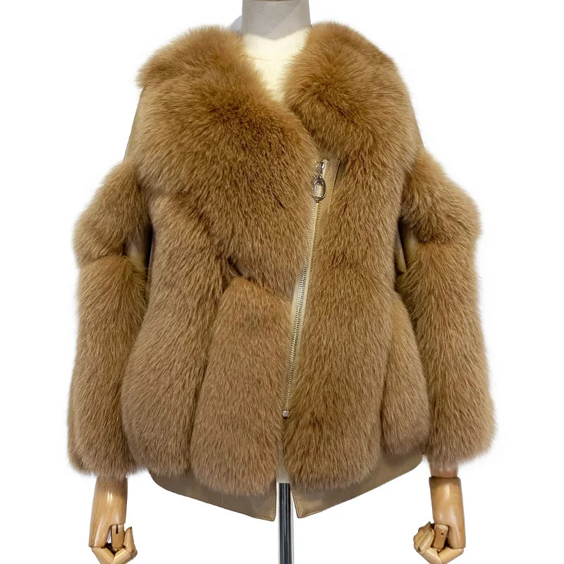 SHZQ Natural Fur Jacket Ladies Winter Warm Real Fox Coat Splicated with Genuine Leather Outwear
SHZQ Natural Fur Jacket Ladies Winter Warm Real Fox Coat Splicated with Genuine Leather Outwear