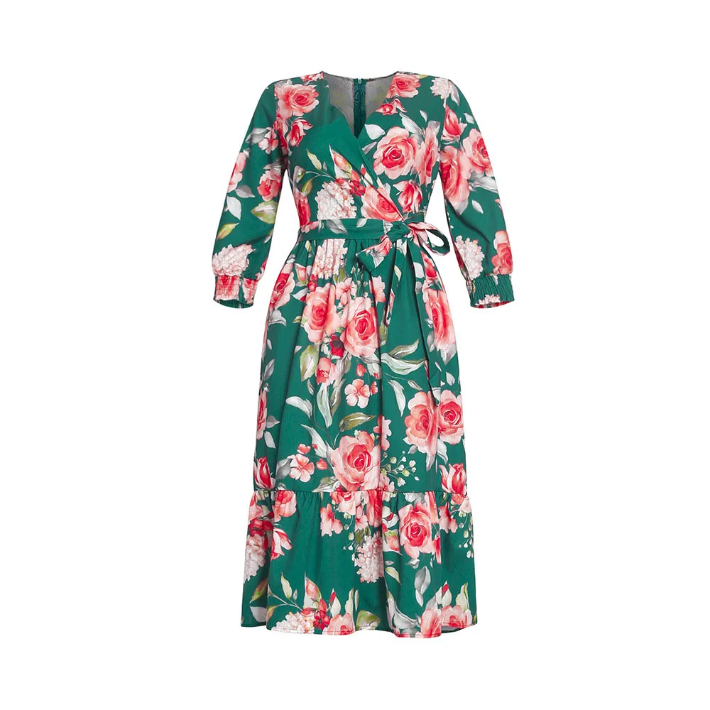 African 2021 Summer New V-neck Fashion Printing High Waist Temperament Chiffon Women's Dress Oversize Casual 7-point Sleeve
African 2021 Summer New V-neck Fashion Printing High Waist Temperament Chiffon Women's Dress Oversize Casual 7-point Sleeve