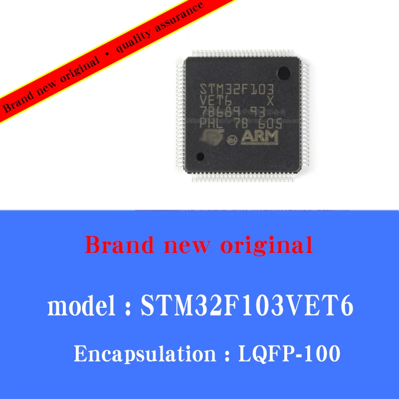 Оригинальный аутентичный микроконтроллер STM32F103VET6 LQFP-100 ARM 32-разрядный MCU, 1 шт./партия
Оригинальный аутентичный микроконтроллер STM32F103VET6 LQFP-100 ARM 32-разрядный MCU, 1 шт./партия