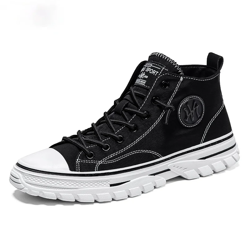 Men High Top Canvas Shoes Summer Breathable Lace-up Sneakers with Platform Black Gray Nonslip Designer Vulcanized CasuaiFootwear
Men High Top Canvas Shoes Summer Breathable Lace-up Sneakers with Platform Black Gray Nonslip Designer Vulcanized CasuaiFootwear