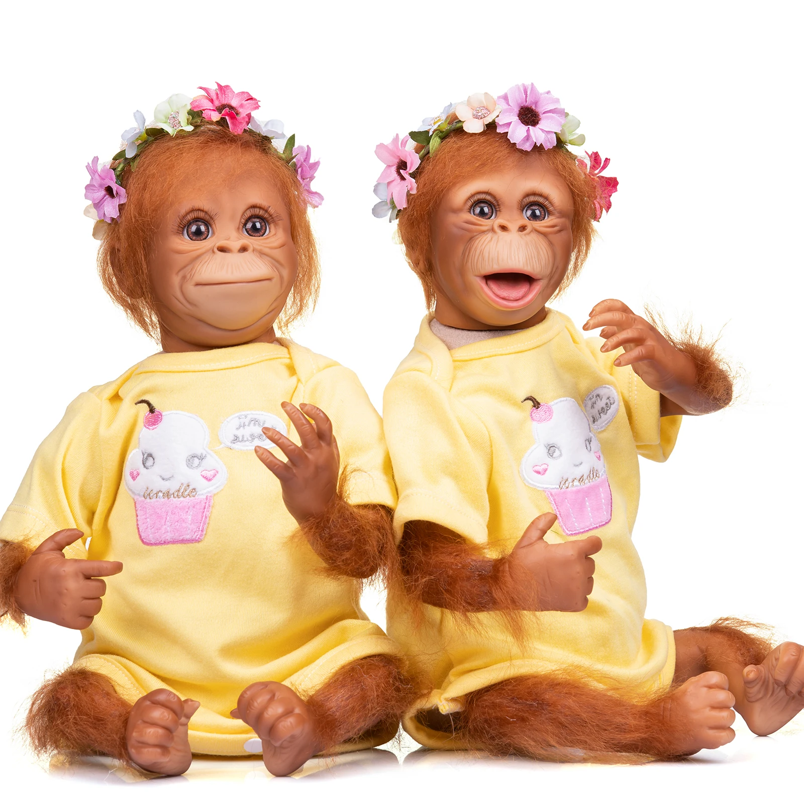 

Original 45CM Reborn Baby Orangutans Cute Doll Handmade Detailed Painting Premie Size Monkey Collectible Art Doll