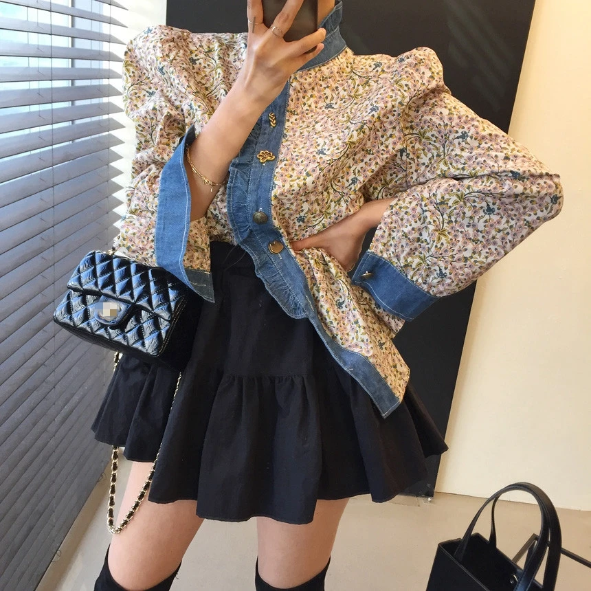Korean Chic Button Color Contrast Patchwork Floral Shirt + Cute Age-Reducing Solid Color High Waist Skirt Suit
Korean Chic Button Color Contrast Patchwork Floral Shirt + Cute Age-Reducing Solid Color High Waist Skirt Suit