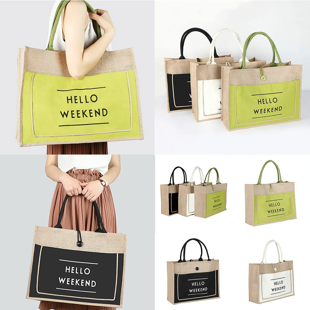 Women Linen Tote Large Capacity Casual Handbag Beach Shoulder Shopping Bag INS Female Casual Daily Handbag Storage Bags
Women Linen Tote Large Capacity Casual Handbag Beach Shoulder Shopping Bag INS Female Casual Daily Handbag Storage Bags