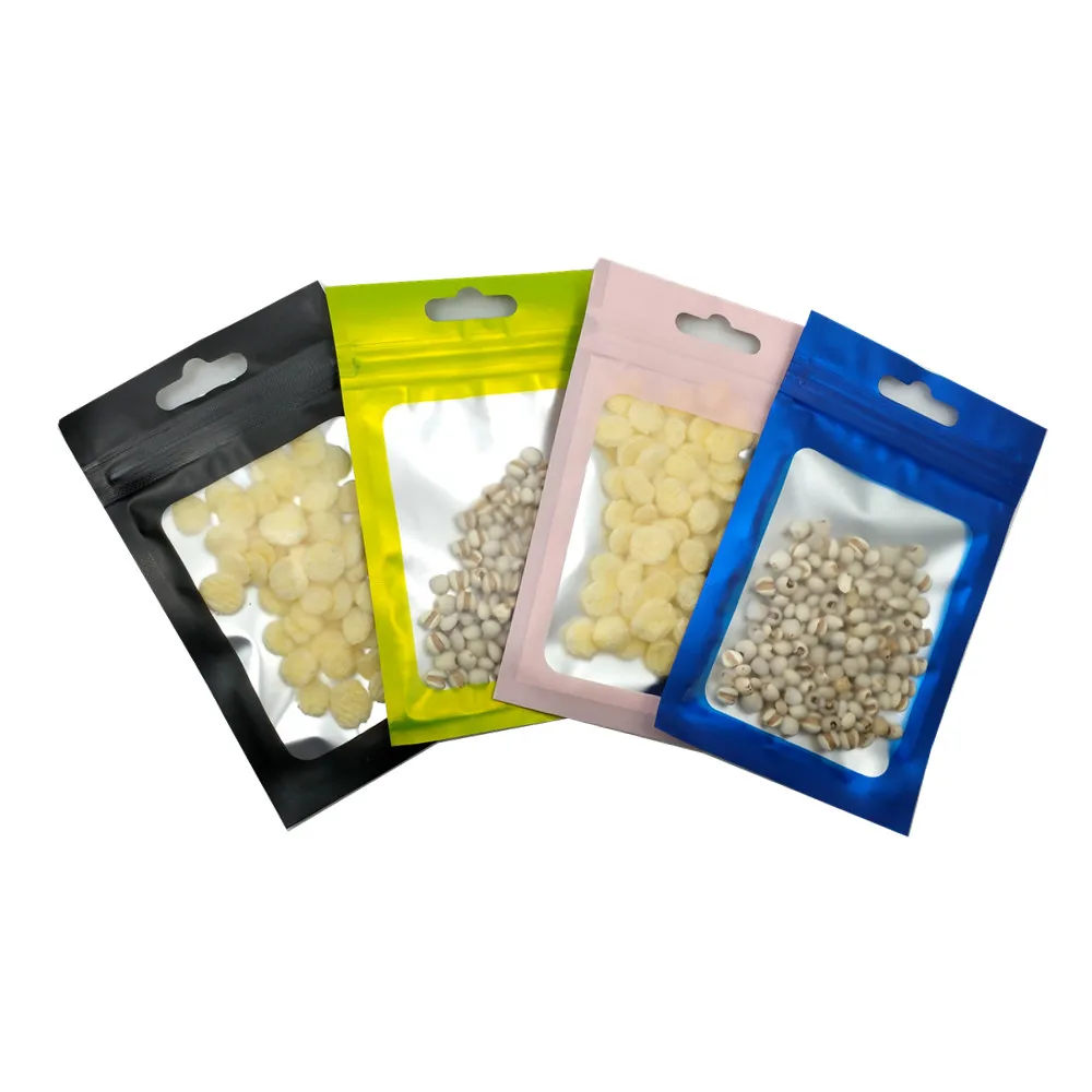 100Pcs Zip Lock Resealable Mylar Bags Matte Clear Window Package Foil Food Bag Hang Hole Plastic Zipper Pouches for Electronics
100Pcs Zip Lock Resealable Mylar Bags Matte Clear Window Package Foil Food Bag Hang Hole Plastic Zipper Pouches for Electronics
