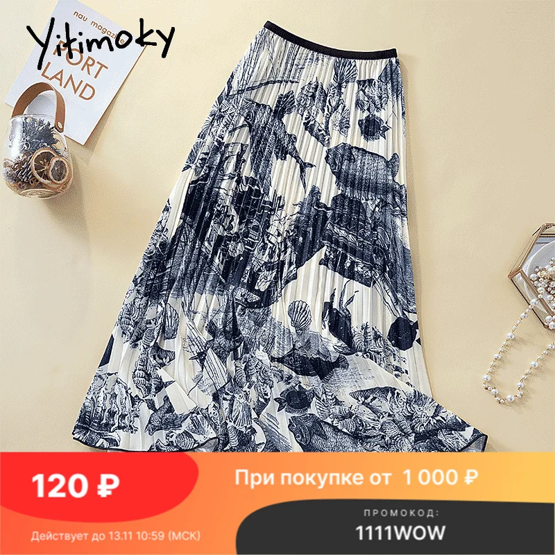 Женская плиссированная юбка с высокой талией Yitimoky, винтажная повседневная юбка с цветочным принтом в Корейском стиле, новая мода 2021, миди-юб...
Женская плиссированная юбка с высокой талией Yitimoky, винтажная повседневная юбка с цветочным принтом в Корейском стиле, новая мода 2021, миди-юб...
