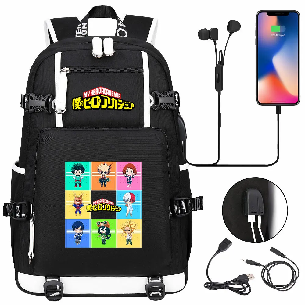 Anime My Hero Academia USB Backpack Boy Girl Kids Bookbags Teenagers Schoolbags Women Men Laptop Travel Shoulder Bags
Anime My Hero Academia USB Backpack Boy Girl Kids Bookbags Teenagers Schoolbags Women Men Laptop Travel Shoulder Bags