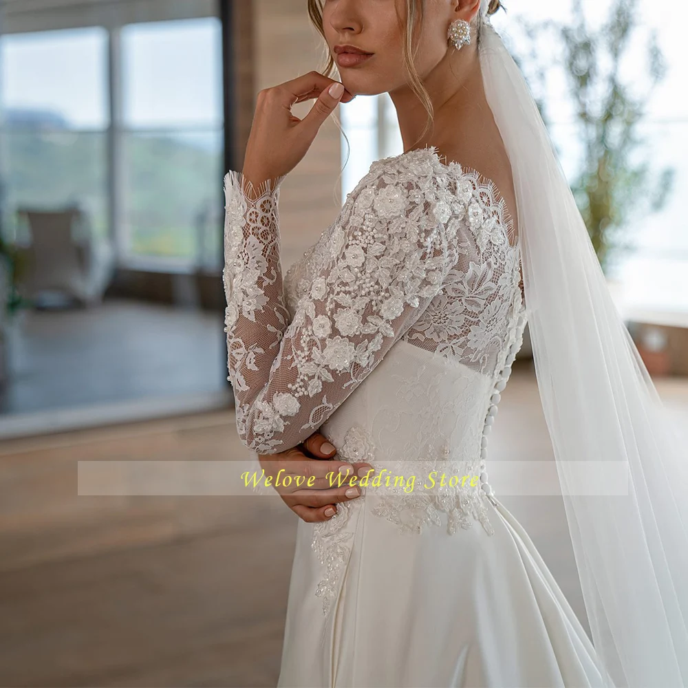 Vestido De Novia Illusion Long Sleeve Elegant A Line Country Bohemian Wedding Dresses Lace Up Bride Robe Encaje Applique
Vestido De Novia Illusion Long Sleeve Elegant A Line Country Bohemian Wedding Dresses Lace Up Bride Robe Encaje Applique