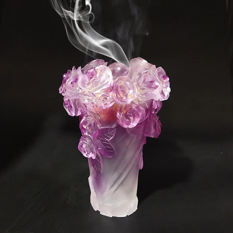New مبخرة كريستال Coloured Glaze Censer Burners Christmas Gifts Rose Vase Ornaments for Home Decoration Crystal Incense Burner
New مبخرة كريستال Coloured Glaze Censer Burners Christmas Gifts Rose Vase Ornaments for Home Decoration Crystal Incense Burner