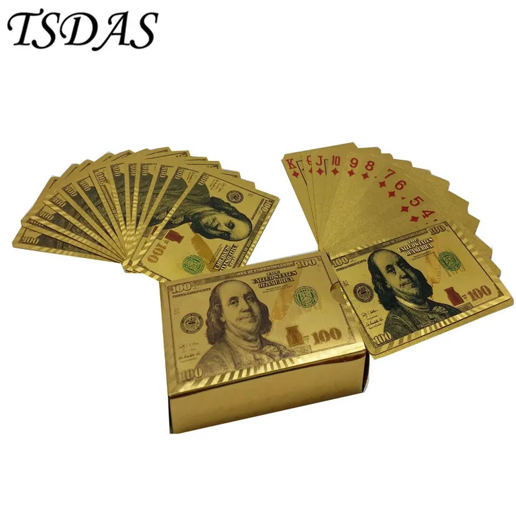 2 Certificates Colored & Golden USA 100 Dollars 24k Gold Playing Card Come with Games Poker Card Packed In Black Wood Box 2pcs
2 Certificates Colored & Golden USA 100 Dollars 24k Gold Playing Card Come with Games Poker Card Packed In Black Wood Box 2pcs