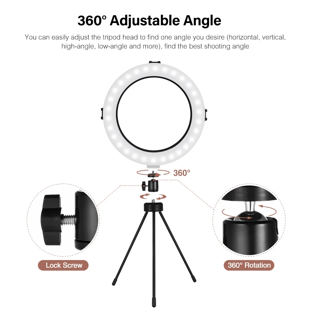 Dimmable Supplementary Aperture Selfie Studio Camera Video Live LED Ring Light Photography Lighting Tripod Holder
Dimmable Supplementary Aperture Selfie Studio Camera Video Live LED Ring Light Photography Lighting Tripod Holder