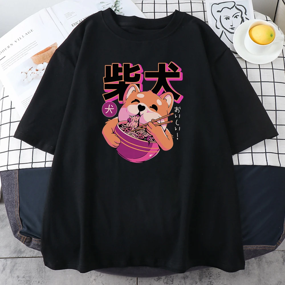 Eating Noodles Cute Shiba Inu Printing Female T-shirt Summer Oversized Clothing Breathable T-shirts Short Sleeved Women T Shirt
Eating Noodles Cute Shiba Inu Printing Female T-shirt Summer Oversized Clothing Breathable T-shirts Short Sleeved Women T Shirt