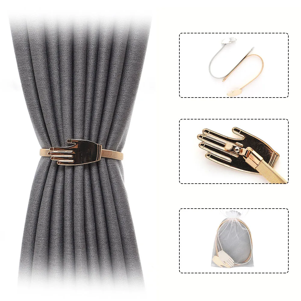 Golden Silver Palm Shape Elastic Curtain Strap Hand Plate Metal Spring Belt Simple Non-perforated Buckle Home Decoration Gifts
Golden Silver Palm Shape Elastic Curtain Strap Hand Plate Metal Spring Belt Simple Non-perforated Buckle Home Decoration Gifts