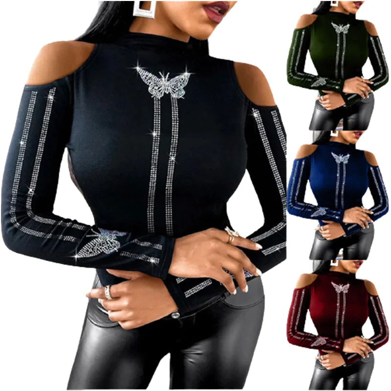 Spring Fashion Elegant Butterfly Printed High Neck Shirt Women's Sexy Hollow Slim Top Pullover Long Sleeve T-Shirt
Spring Fashion Elegant Butterfly Printed High Neck Shirt Women's Sexy Hollow Slim Top Pullover Long Sleeve T-Shirt