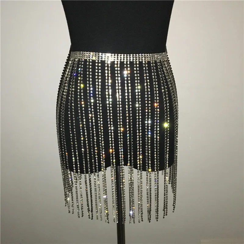 Chic Diamante Skirt Sexy Hollow Out Patchwork Shiny Rhinestone Tassel Metal Link Chain Skirts Music Festival Lady Fashion Skirt
Chic Diamante Skirt Sexy Hollow Out Patchwork Shiny Rhinestone Tassel Metal Link Chain Skirts Music Festival Lady Fashion Skirt
