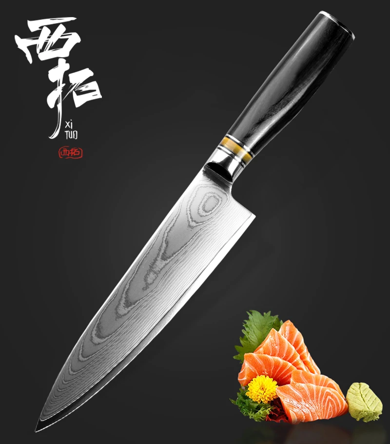 XITUO Damascus Steel Chef Knife 8 Inch vg10 Professional meat Cleaver Fish Fillet Vegetable Utility Santoku Kitchen cooking tool
XITUO Damascus Steel Chef Knife 8 Inch vg10 Professional meat Cleaver Fish Fillet Vegetable Utility Santoku Kitchen cooking tool