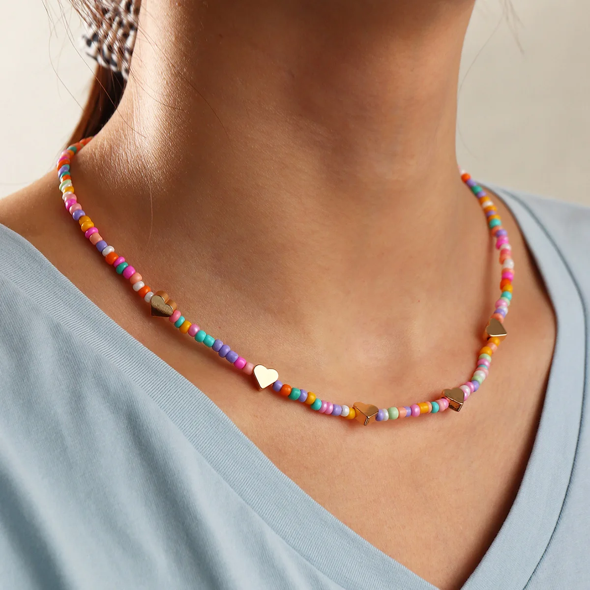 Fashion Summer Sweet Necklaces Womens Bohemian Neck Chain Strand Heart Alloy Color Measle Necklaces Jewelry for Girls
Fashion Summer Sweet Necklaces Womens Bohemian Neck Chain Strand Heart Alloy Color Measle Necklaces Jewelry for Girls
