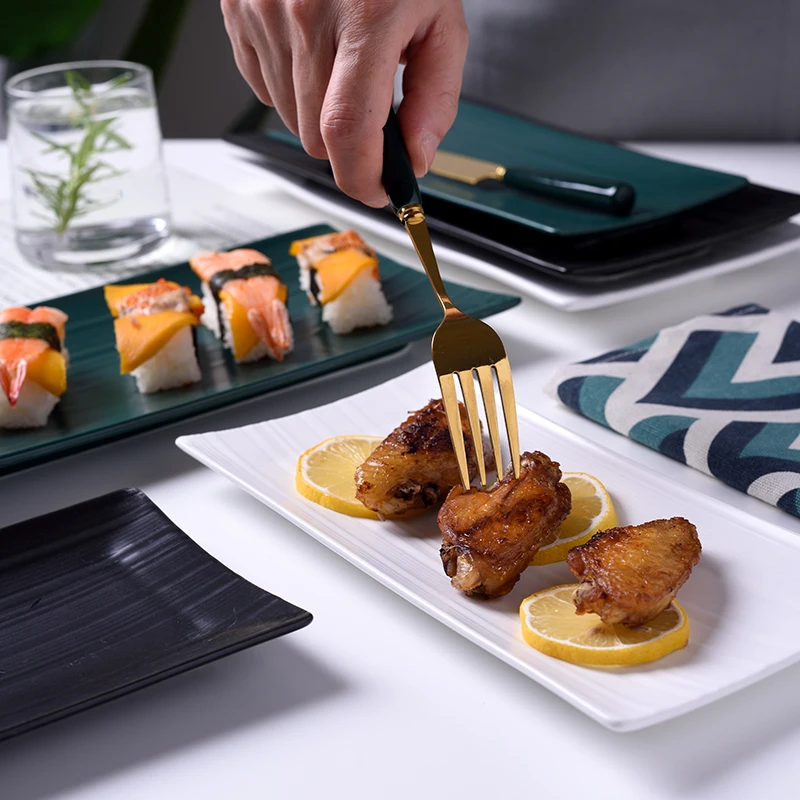 12 Inch Ceramic Tray Rectangular Snack Steak Tray Fruit Salad Sushi Dish Dumpling Plate Serving Platter
12 Inch Ceramic Tray Rectangular Snack Steak Tray Fruit Salad Sushi Dish Dumpling Plate Serving Platter