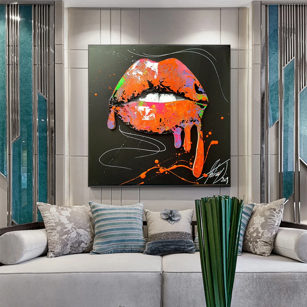 Graffiti POP Street Art Sexy and Red Lips Piture Canvas Painting Oil Painting Poster Modern Wall Art in Livingroom Decor Home
Graffiti POP Street Art Sexy and Red Lips Piture Canvas Painting Oil Painting Poster Modern Wall Art in Livingroom Decor Home