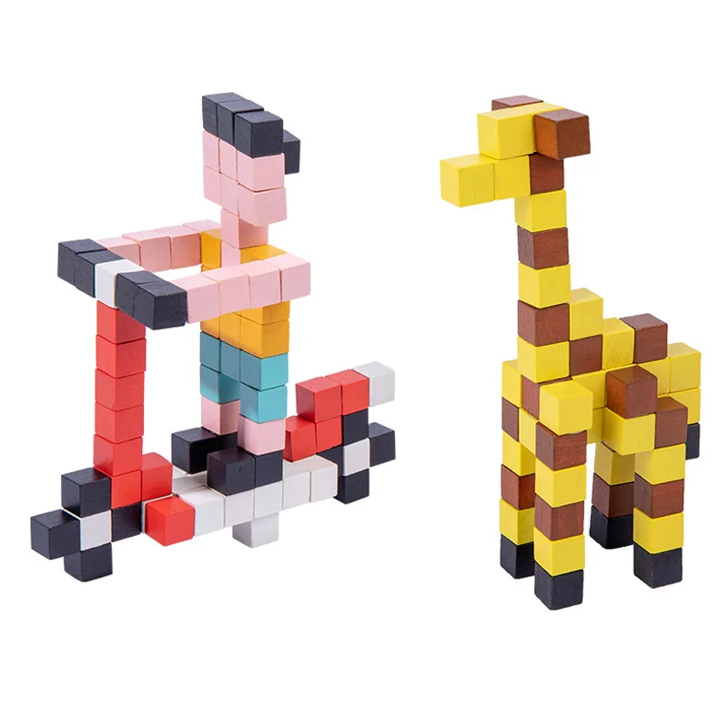 

Mosaic 3D Jigsaw Puzzle Cube Wooden Blocks Kids Toddler Toys Montessori Juguetes Educativos En Bois Blocs Zabawki Dla Dzieci
