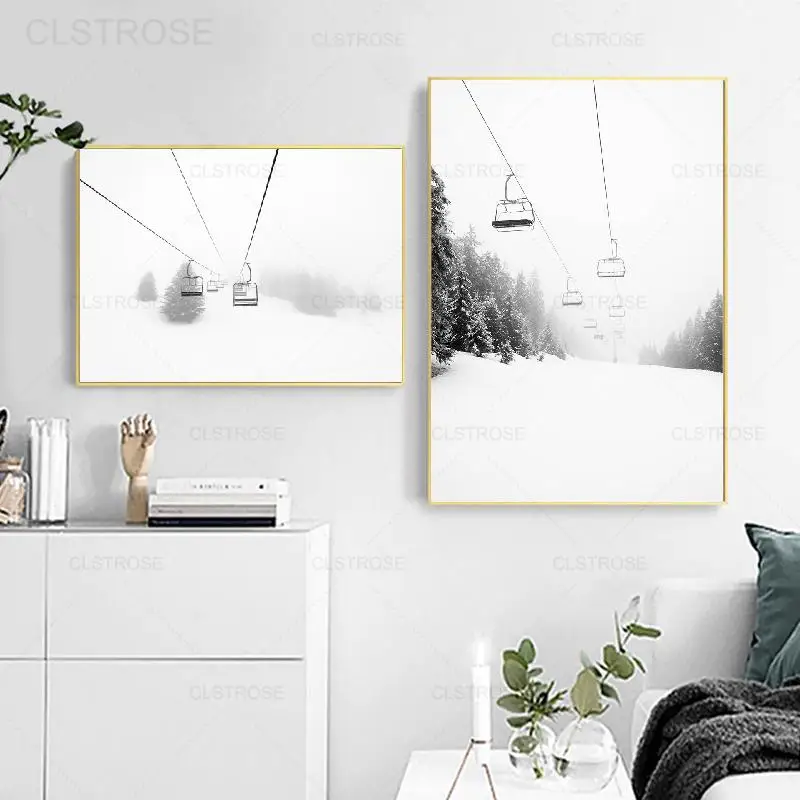Snow Mountain Cable Car Black and White Canvas Painting Modern Photography Wall Art Posters and Prints Home Decor Living Room
Snow Mountain Cable Car Black and White Canvas Painting Modern Photography Wall Art Posters and Prints Home Decor Living Room
