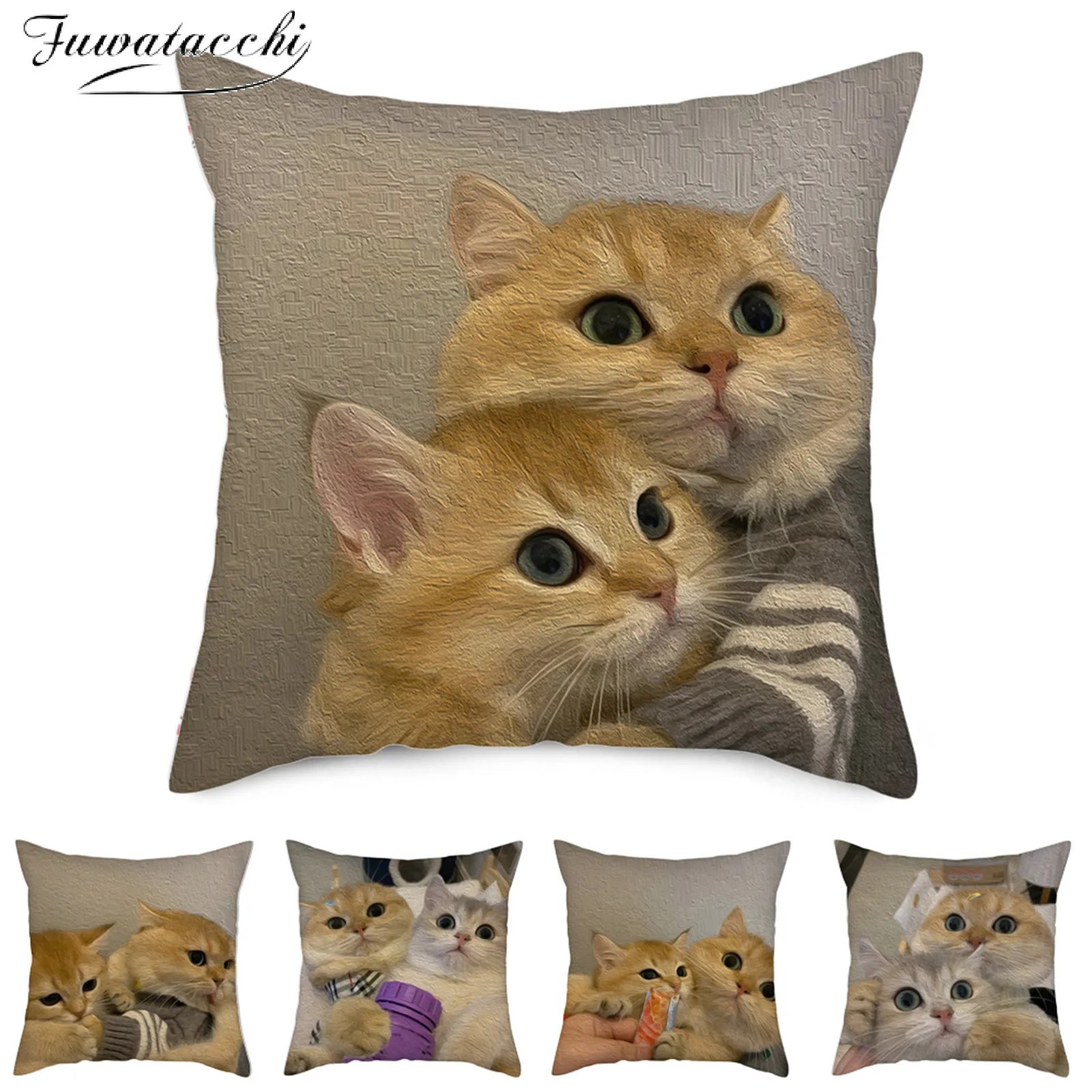 Fuwatacchi Cushion Cover Cute Cat Animals Pattern Decorative Cushions Pillowcase Short Plush Pillow Sofa Decoration Pillowcover
Fuwatacchi Cushion Cover Cute Cat Animals Pattern Decorative Cushions Pillowcase Short Plush Pillow Sofa Decoration Pillowcover