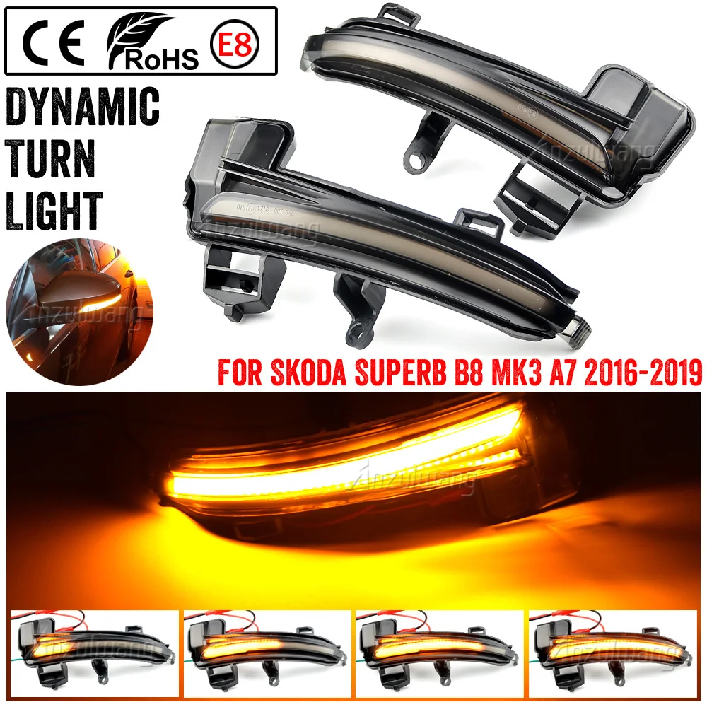 For Skoda Superb A7 B8 MK3 III Typ 3V 2016-2019 2pcs Side Mirror Indicator Dynamic Sequential Flowing LED Turn Signal Light
For Skoda Superb A7 B8 MK3 III Typ 3V 2016-2019 2pcs Side Mirror Indicator Dynamic Sequential Flowing LED Turn Signal Light
