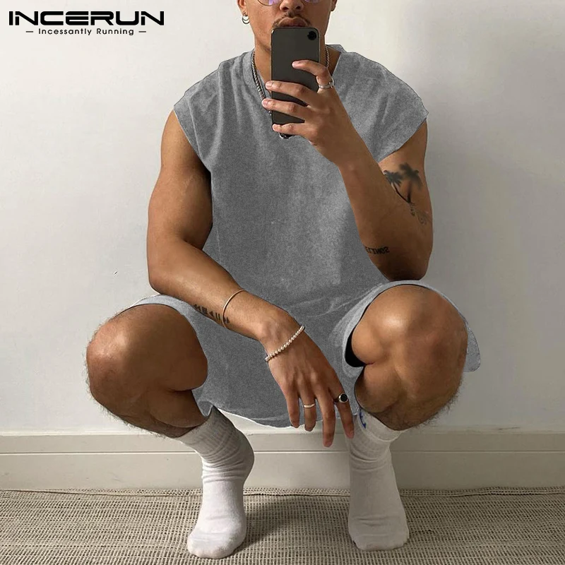 INCERUN 2022, мужские повседневные комплекты, однотонная Домашняя одежда, тренировочная майка с V-образным вырезом без рукавов и шорты, уличная од...
INCERUN 2022, мужские повседневные комплекты, однотонная Домашняя одежда, тренировочная майка с V-образным вырезом без рукавов и шорты, уличная од...