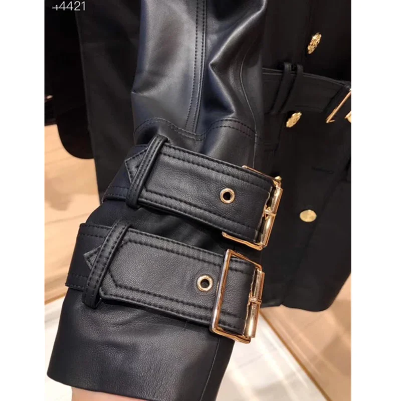 winter women's new high 2021 quality sheepskin coat long leather windbreaker double-breasted leather temperament coat
winter women's new high 2021 quality sheepskin coat long leather windbreaker double-breasted leather temperament coat